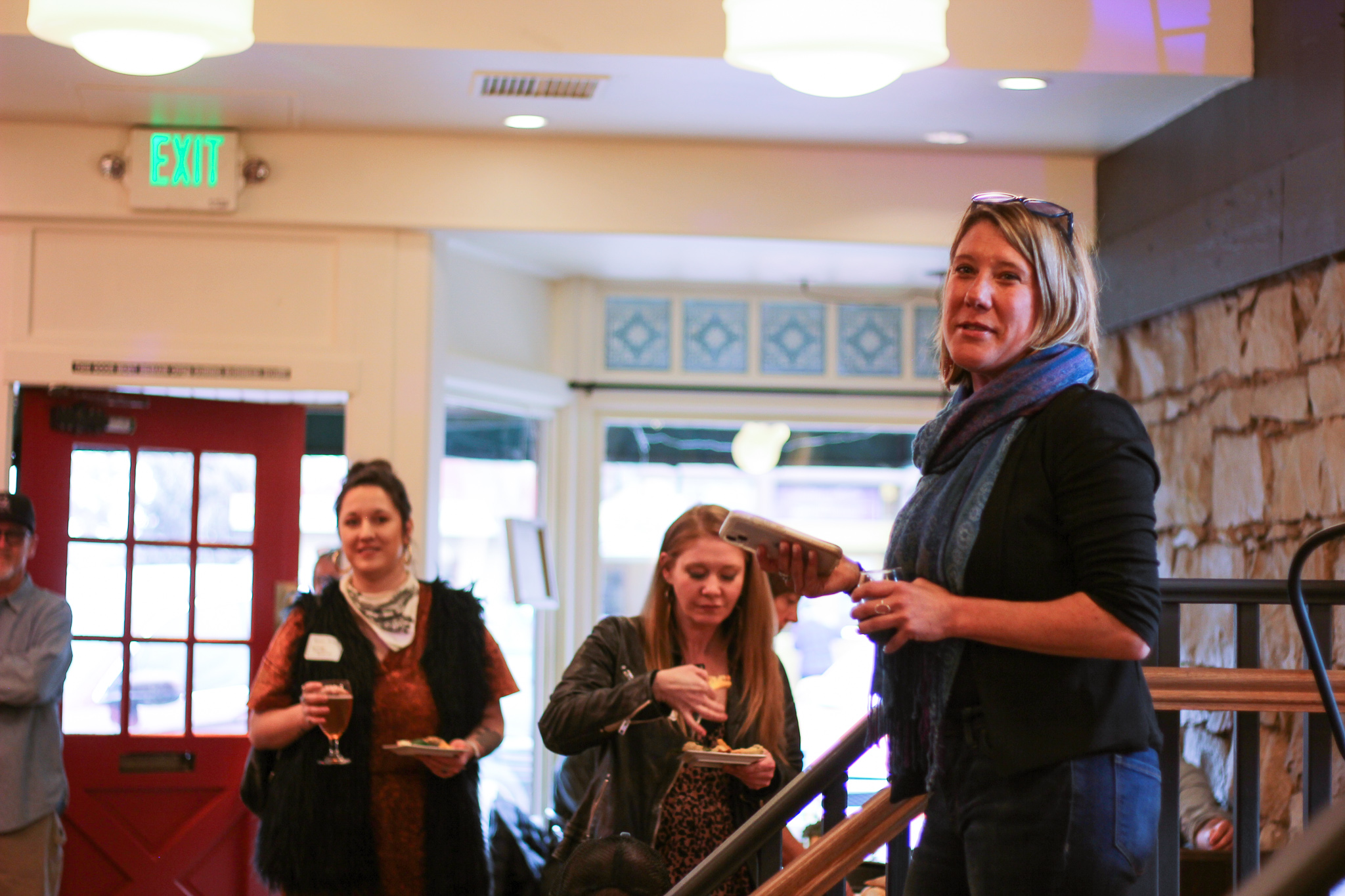 Local First CEO, Lauren Berutich speaking to local business owners